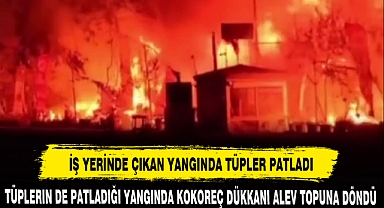 İŞ YERİNDE ÇIKAN YANGINDA TÜPLER PATLADI