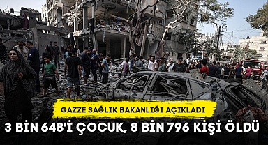 İSRAİL'İN GAZZE'YE SALDIRILARINDA 3 BİN 648'İ ÇOCUK 8 BİN 796 KİŞİ ÖLDÜ