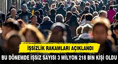 İŞSİZLİK RAKAMLARI AÇIKLANDI