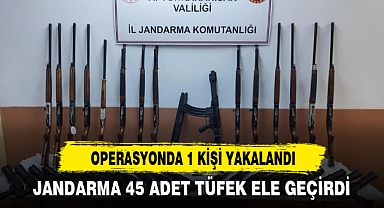 Jandarma 45 Adet Tüfek Ele Geçirdi
