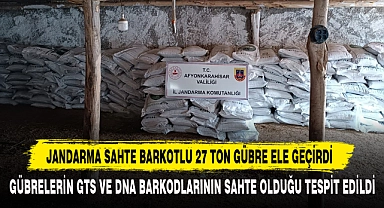 Jandarma Sahte Barkotlu 27 Ton Gübre Ele Geçirdi