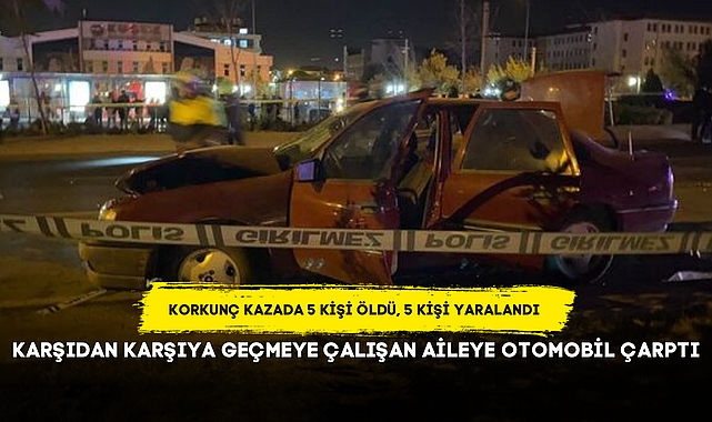 Karşıdan karşıya geçmeye çalışan aileye otomobil çarptı