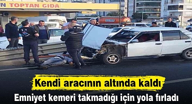 Kendi aracının altında kaldı