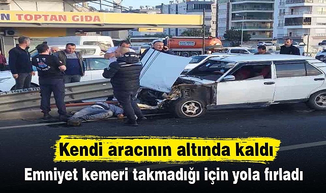 Kendi aracının altında kaldı