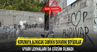 KORUMAYA ALINACAK CAMİNİN DUVARINI BOYADILAR