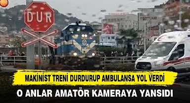 Makinist Treni Durdurup Ambulansa Yol Verdi