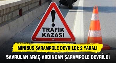 Minibüs Şarampole Devrildi: 2 Yaralı