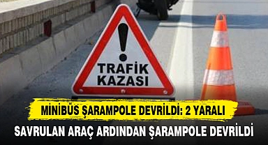 Minibüs Şarampole Devrildi: 2 Yaralı