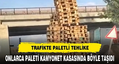 Onlarca paleti kamyonet kasasında böyle taşıdı