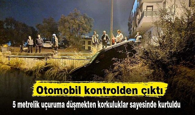 Otomobil kontrolden çıktı