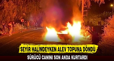 SEYİR HALİNDEYKEN ALEV TOPUNA DÖNDÜ