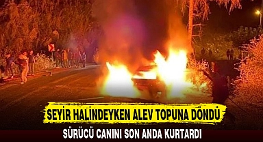SEYİR HALİNDEYKEN ALEV TOPUNA DÖNDÜ