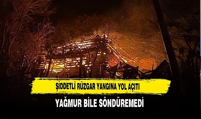 Şiddetli Rüzgar Yangına Yol Açtı