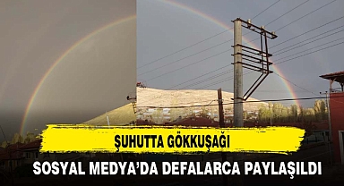 Şuhutta oluşan gökkuşağı viral oldu