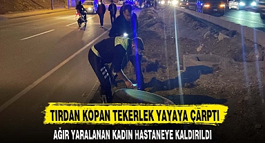 TIRDAN KOPAN TEKERLEK YAYAYA ÇARPTI
