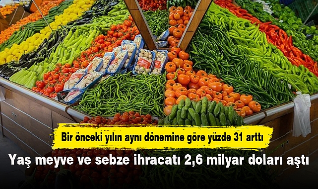 Yaş meyve ve sebze ihracatı 2,6 milyar doları aştı