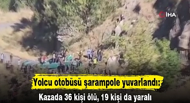 Yolcu otobüsü şarampole yuvarlandı: