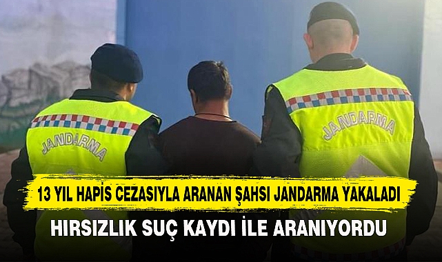 13 Yıl Hapis Cezasıyla Aranan Şahsı Jandarma Yakaladı