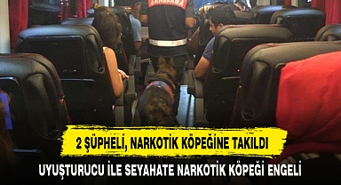 2 ŞÜPHELİ, NARKOTİK KÖPEĞİNE TAKILDI