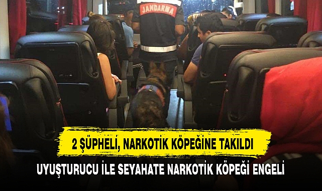 2 ŞÜPHELİ, NARKOTİK KÖPEĞİNE TAKILDI