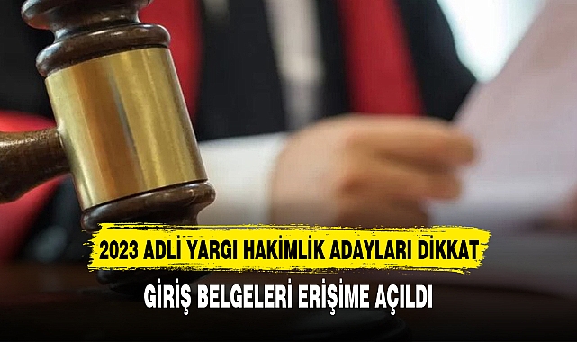 2023-Adli/İdari Yargı Hakimlik Sınavları giriş belgeleri erişime açıldı