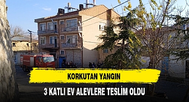3 katlı ev alevlere teslim oldu!
