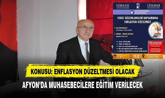Afyon'da Muhasebecilere Eğitim Verilecek Konusu Enflasyon Düzeltmesi Olacak