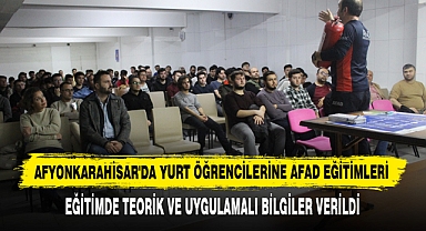 Afyonkarahisar'da Yurt Öğrencilerine Afad Eğitimleri