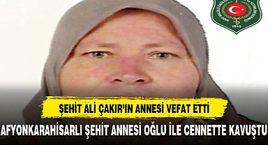 Afyonkarahisarlı şehit annesi evladı ile cennette kavuştu