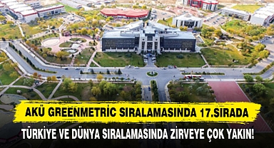 Akü Greenmetric Sıralamasında 17.Sırada