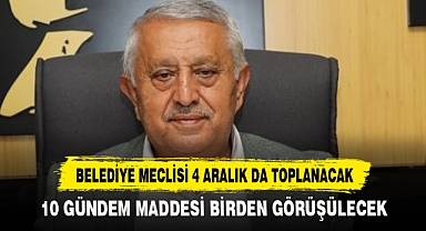 Belediye Meclisi 4 Aralık Da Toplanacak