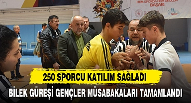 BİLEK GÜREŞİ GENÇLER MÜSABAKALARI TAMAMLANDI
