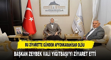 Bu Ziyaretin Gündemi Afyonkarahisar Oldu. Başkan Zeybek Valiyi Ziyaret Etti