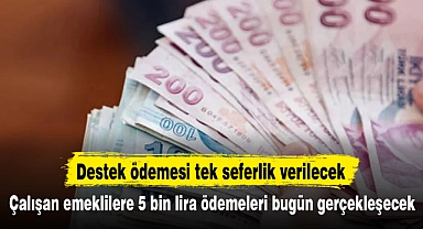 Çalışan emeklilere 5 bin lira ödemeleri bugün gerçekleşecek