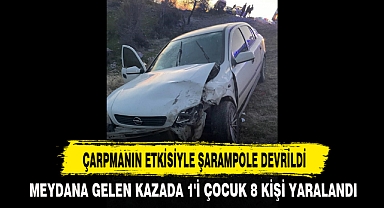 ÇARPMANIN ETKİSİYLE ŞARAMPOLE DEVRİLDİ