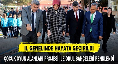 ÇOCUK OYUN ALANLARI PROJESİ İLE OKUL BAHÇELERİ RENKLENDİ