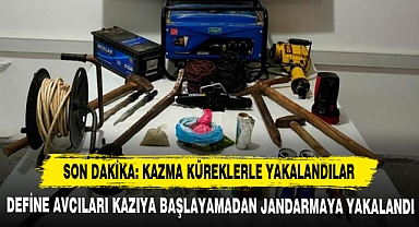 Define Avcıları Kazıya Başlayamadan Jandarmaya Yakalandı
