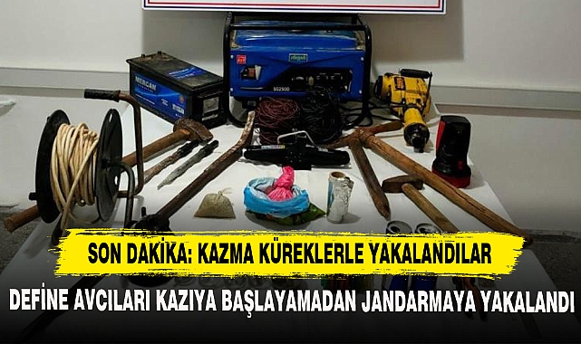 Define Avcıları Kazıya Başlayamadan Jandarmaya Yakalandı