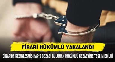Dinar'da Kesinleşmiş Hapis Cezası Bulunan Hükümlü Cezaevine Teslim Edildi