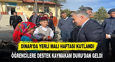Dinar Kaymakamı Öğrencilerle Bir araya Geldi. Yerli Malı Haftasının Önemine Değindi