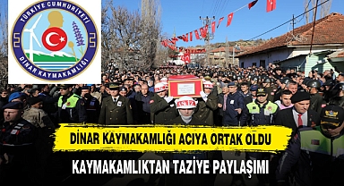 Dinar Kaymakamlığı Acıya Ortak Oldu Şehit Cenazesi İçin Kaymakamlıktan Taziye Paylaşımı