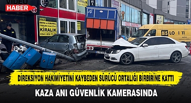 Direksiyon Hakimiyetini Kaybeden Sürücü Ortalığı Birbirine Kattı