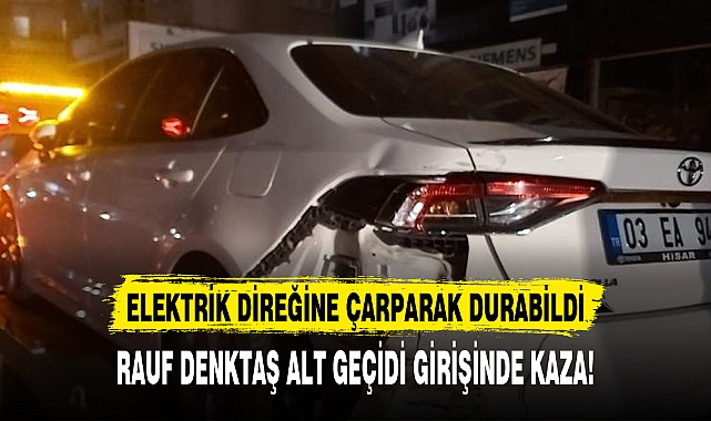 ELEKTRİK DİREĞİNE ÇARPARAK DURABİLDİ