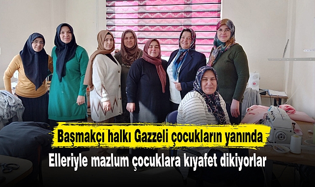 Elleriyle mazlum çocuklara kıyafet dikiyorlar
