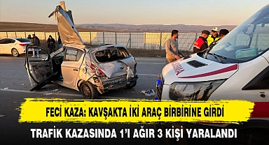 FECİ KAZA: KAVŞAKTA İKİ ARAÇ BİRBİRİNE GİRDİ
