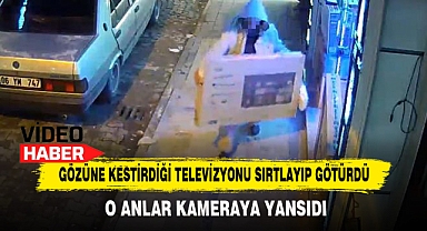 Gözüne Kestirdiği Televizyonu Sırtlayıp Götürdü