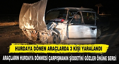 Hurdaya Dönen Araçlarda 3 Kişi Yaralandı
