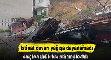 İstinat duvarı yağışa dayanamadı