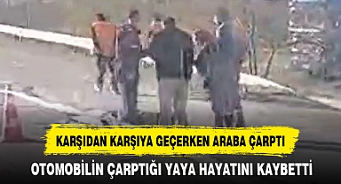 KARŞIDAN KARŞIYA GEÇERKEN ARABA ÇARPTI