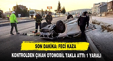 Kontrolden Çıkan Otomobil Takla Attı: 1 Yaralı